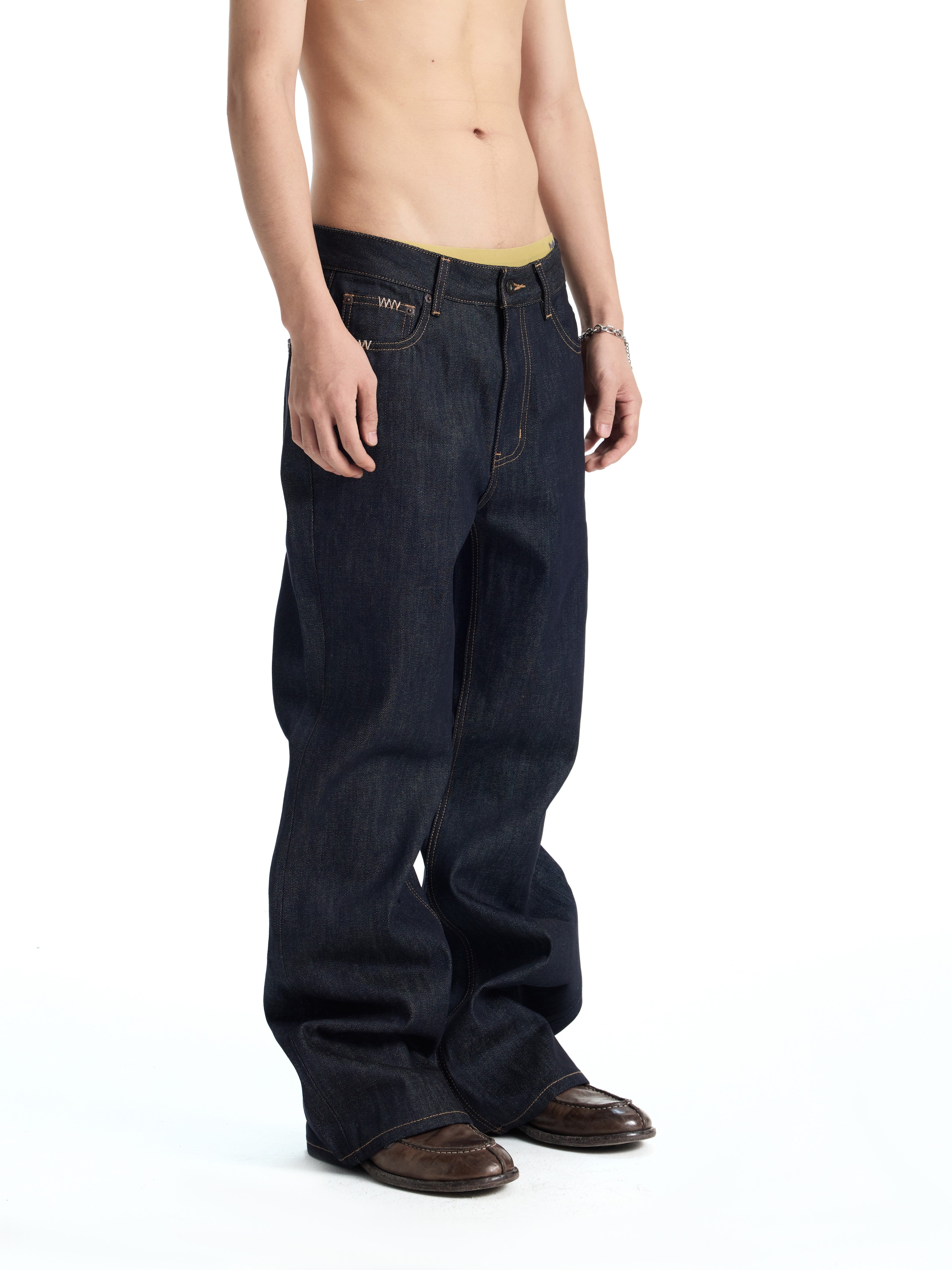 UNCLE RICH  Hand-Stitch 13.5oz Raw Denim 646 Micro Flare Jeans 001