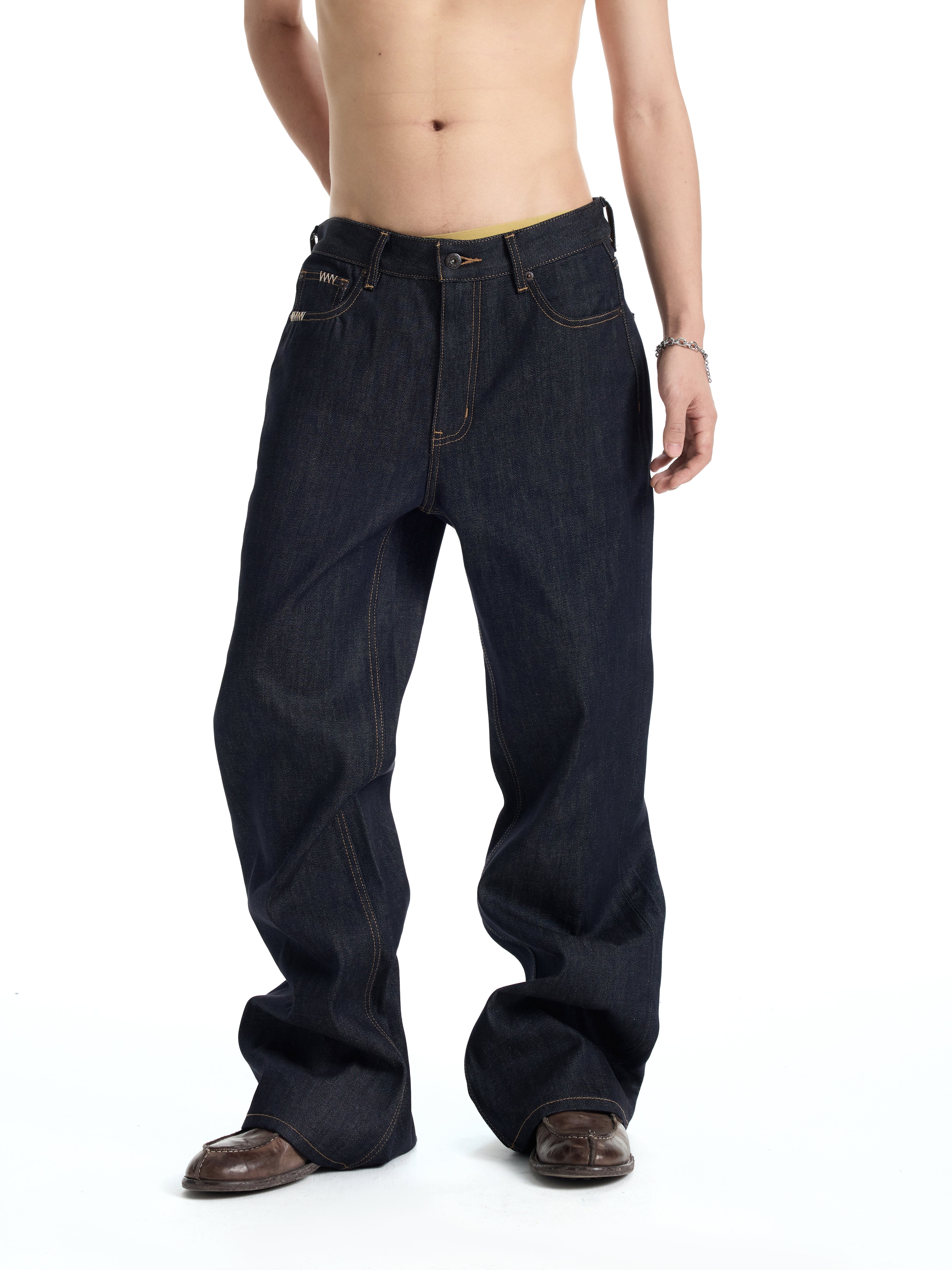 UNCLE RICH  Hand-Stitch 13.5oz Raw Denim 646 Micro Flare Jeans 001