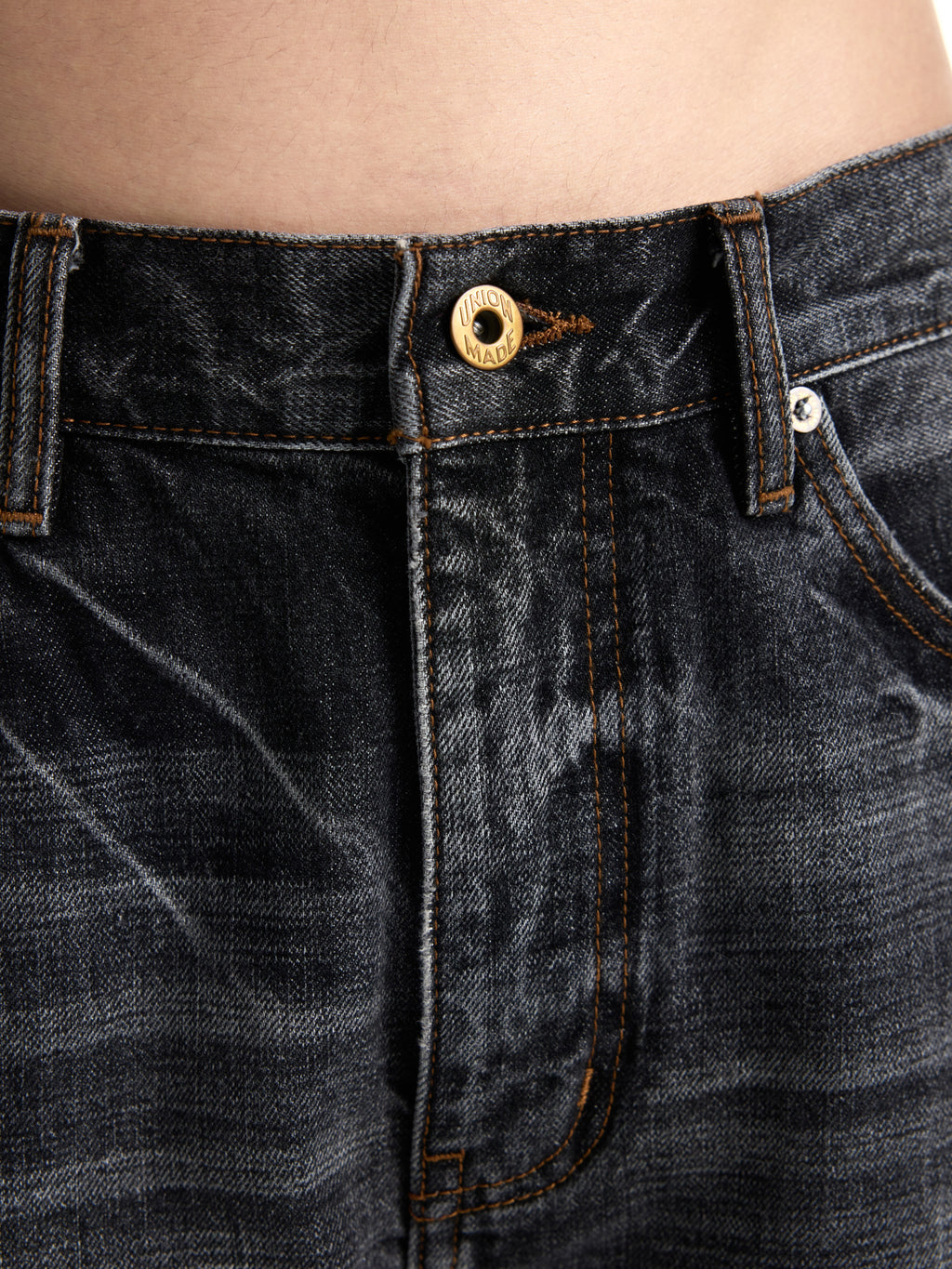 UNCLE RICH Charcoal Cracked Vintage Wash Flare Denim Jeans, Retro Distressed Crack Faded Bootcut Pants 002