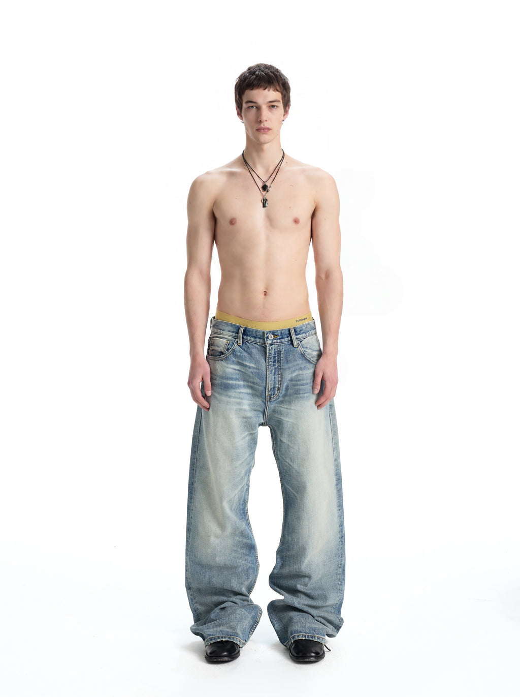 UNCLE RICH Ice Blue Slub Narrow Selvage Flare Jeans 004