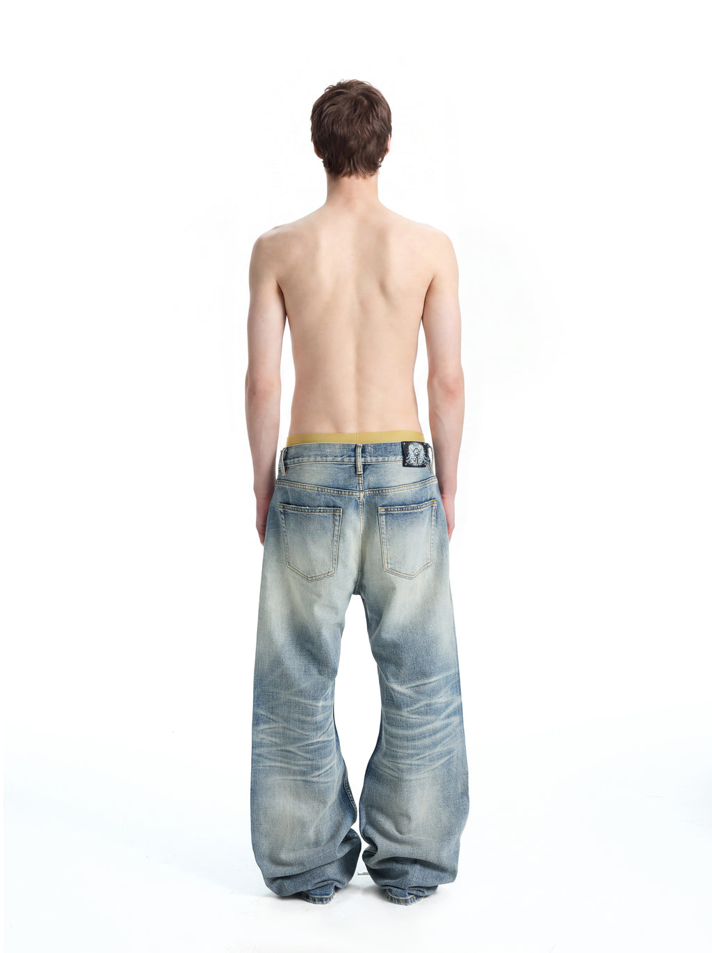 UNCLE RICH Ice Blue Slub Narrow Selvage Flare Jeans 004