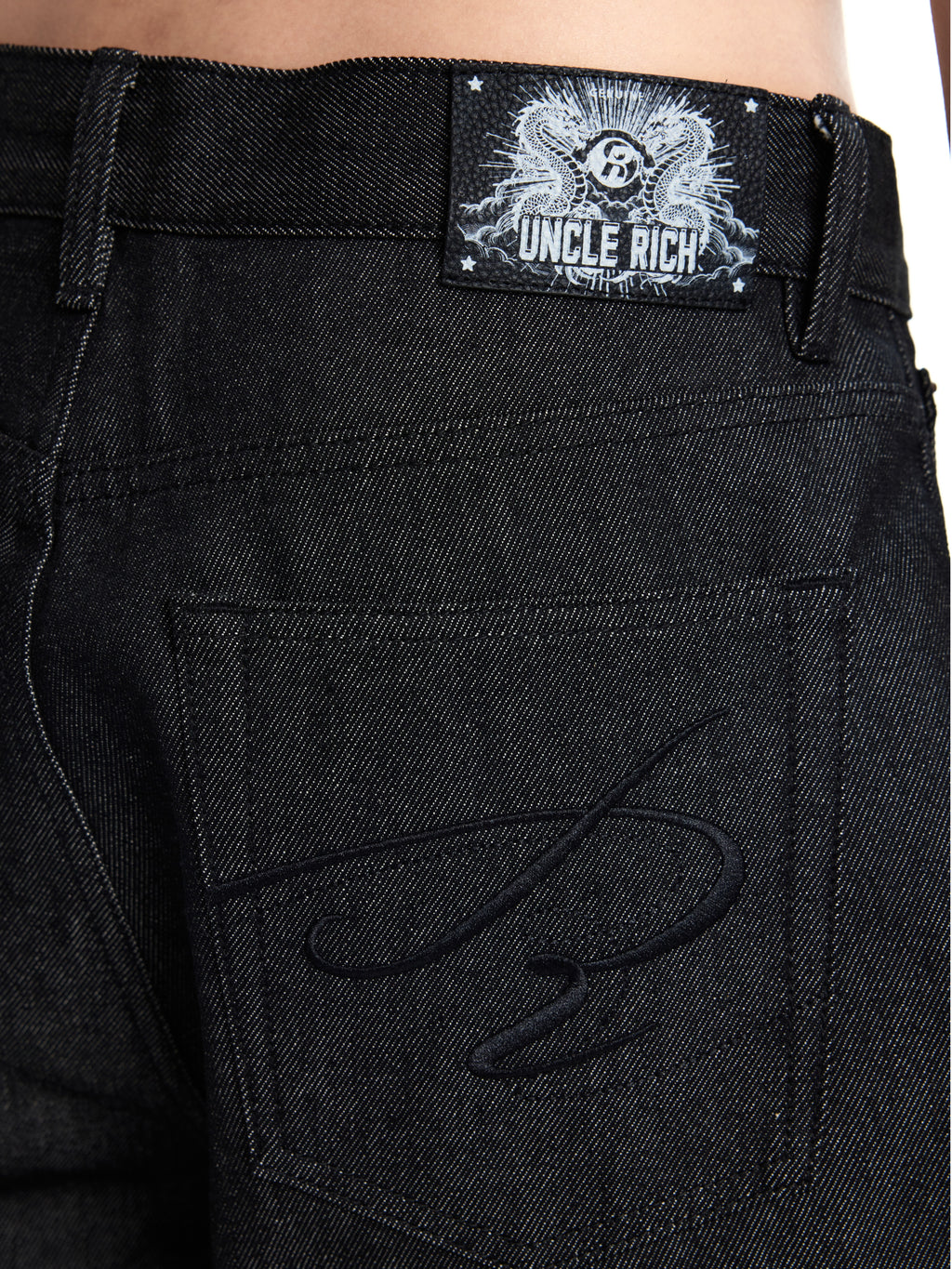 UNCLE RICH 5-Button  Cone 14oz Ring-Spun Super Wide Straight Raw Denim Jeans 005