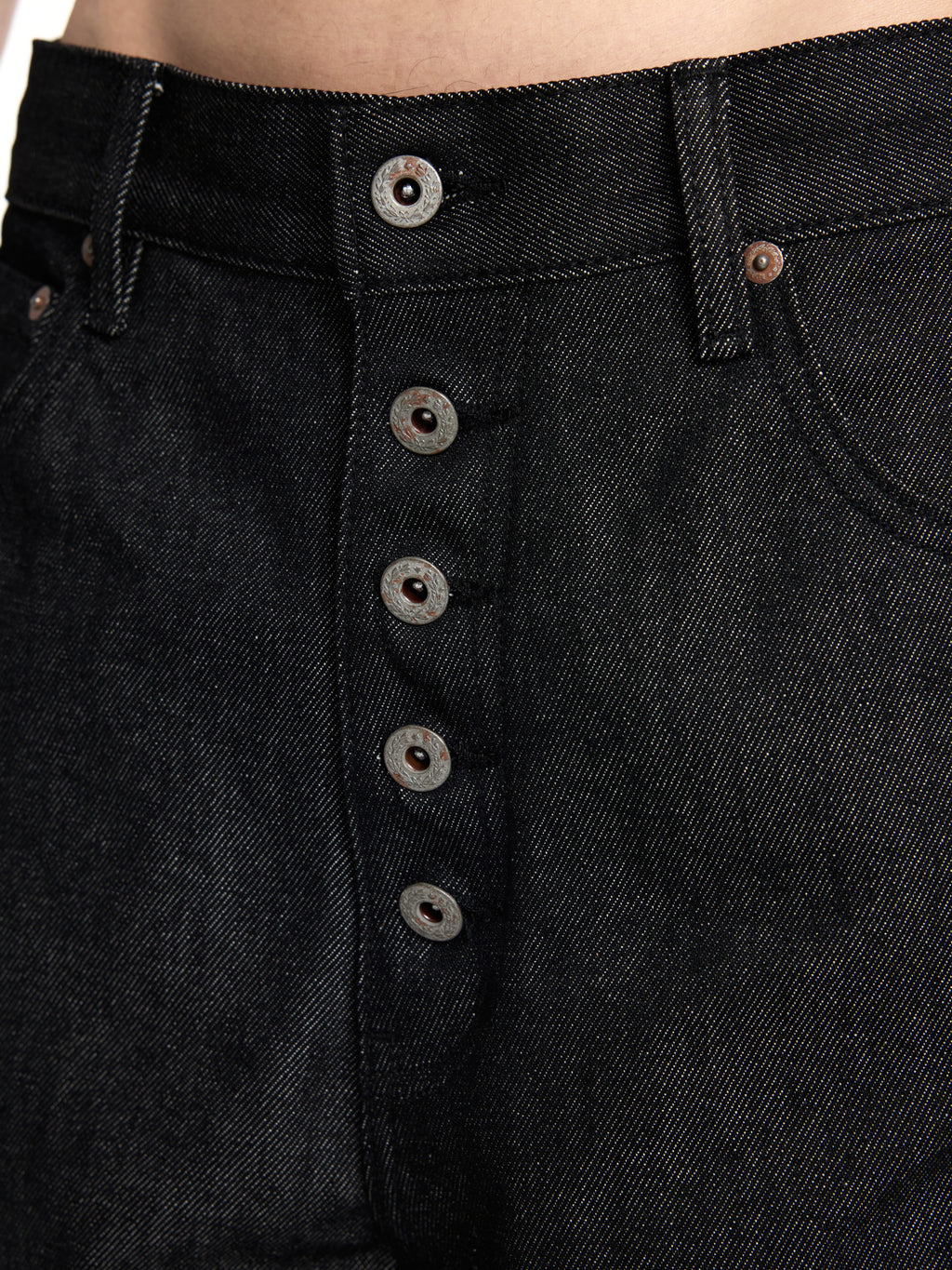 UNCLE RICH 5-Button  Cone 14oz Ring-Spun Super Wide Straight Raw Denim Jeans 005