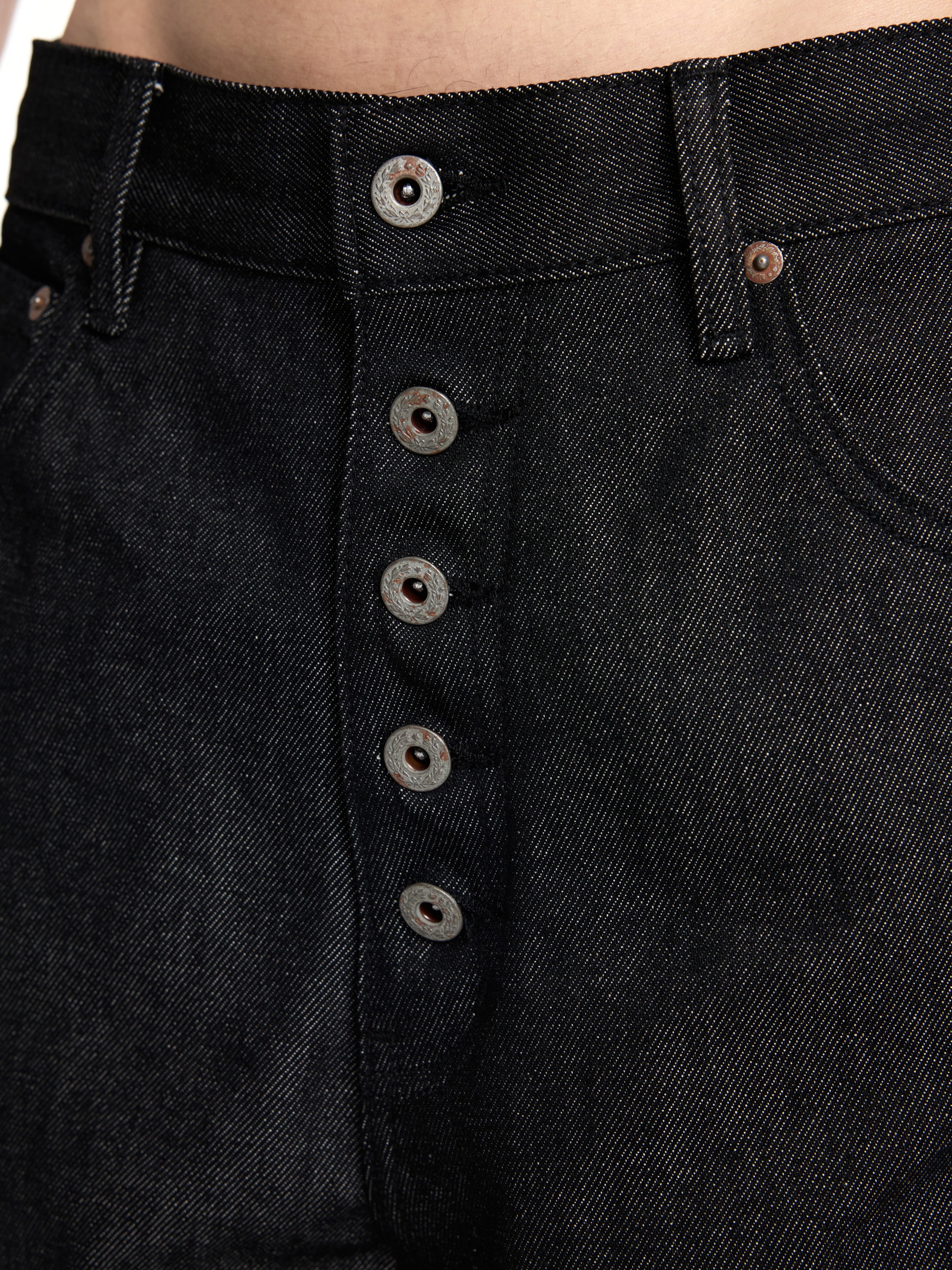 UNCLE RICH 5-Button  Cone 14oz Ring-Spun Super Wide Straight Raw Denim Jeans 005