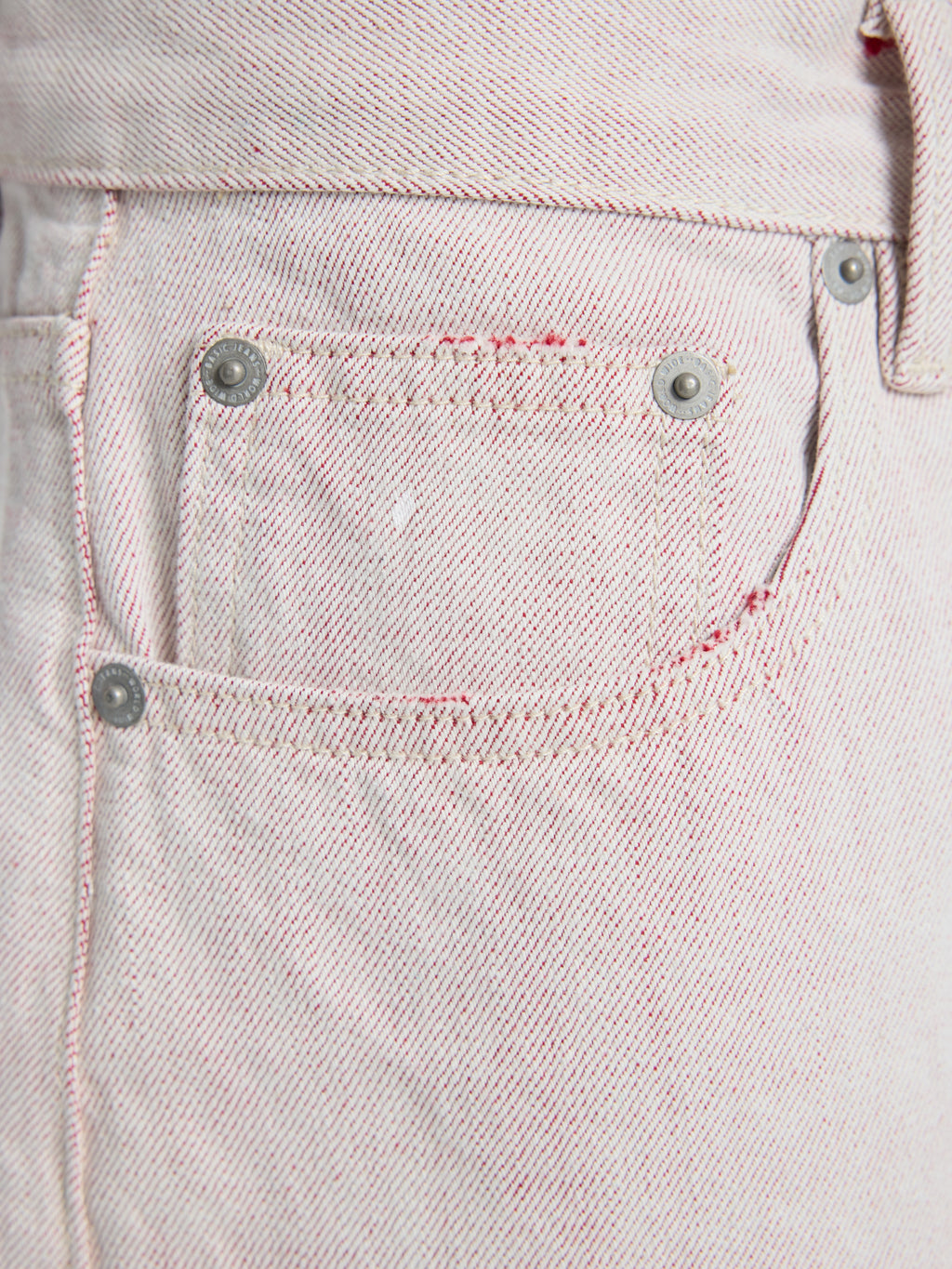 UNCLE RICH Double Yarn Selvage Washed Distressed Straight Jeans 006