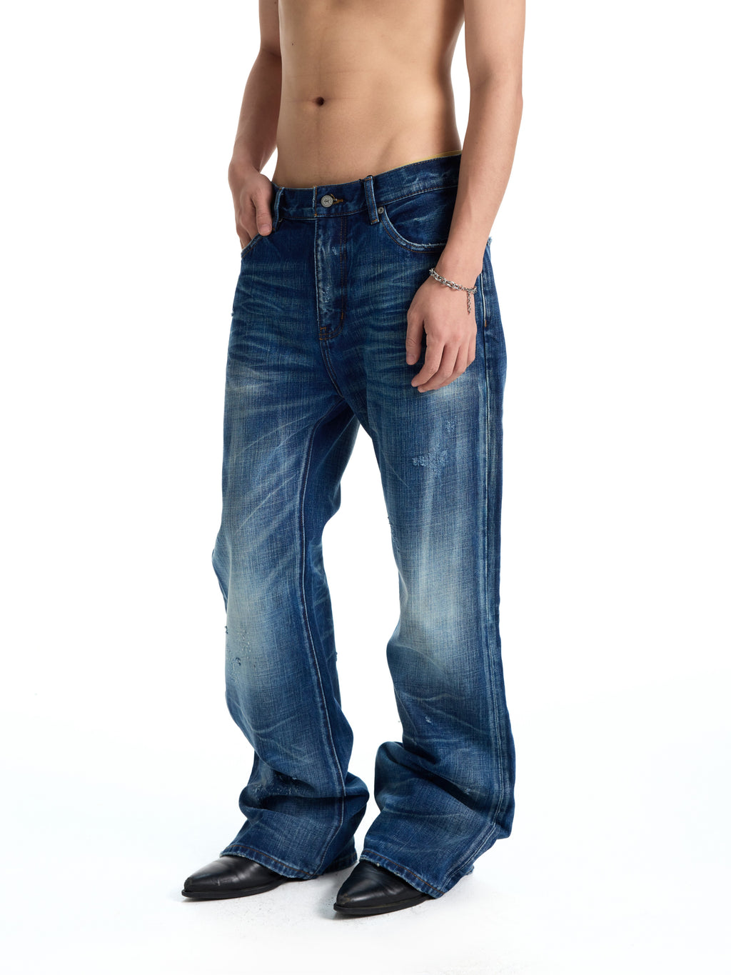 UNCLE RICH Deer Hunter Cobalt Blue Surge 646 Flare Jeans 007
